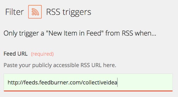 RSS feed trigger