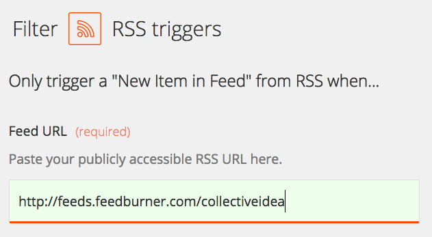 RSS feed trigger