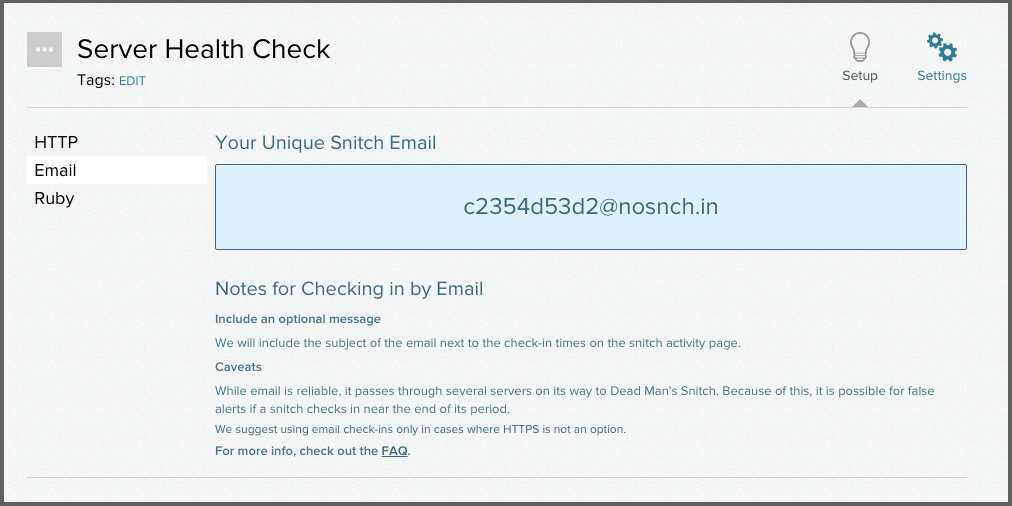 Snitch setup instructions