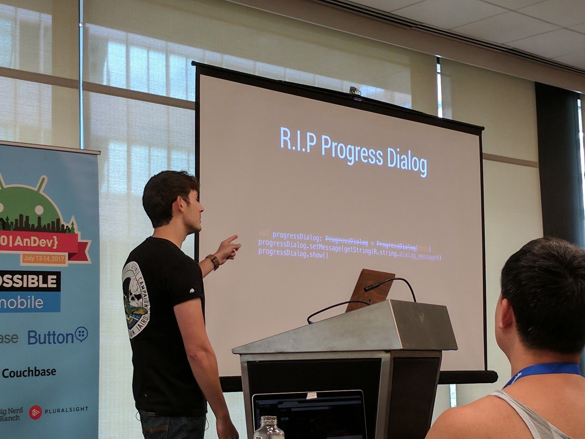 Joe Birch talking about removing removing progress dialogs for a more optimistic UI